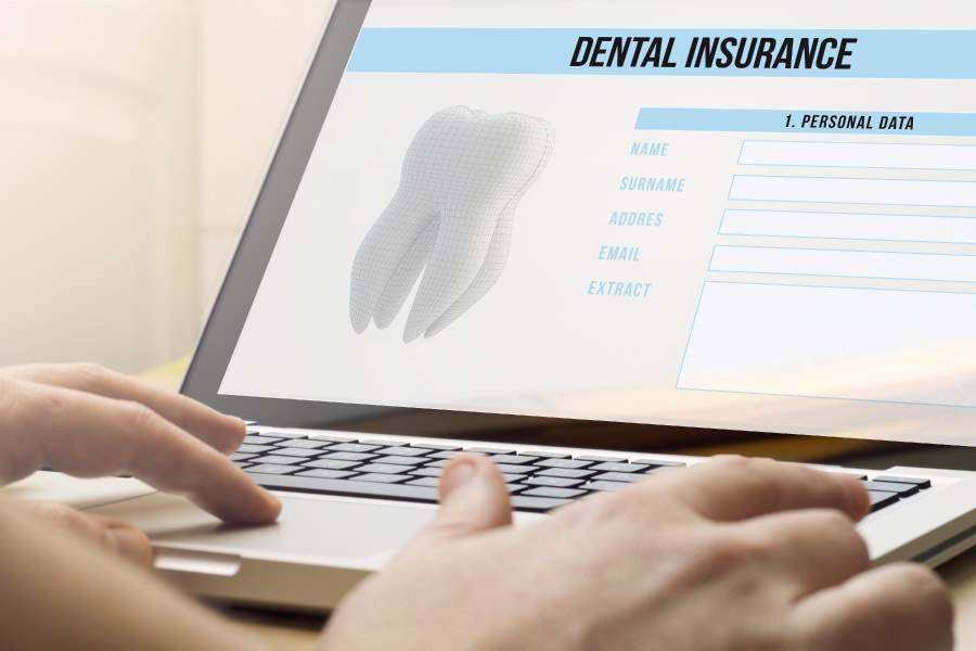 Photo of a computer screen showing dental insurance information.