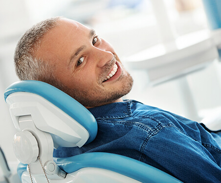 man in dental chair