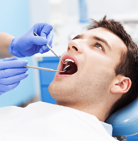 man at the dentist