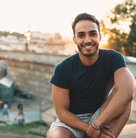 man smiling at the camera