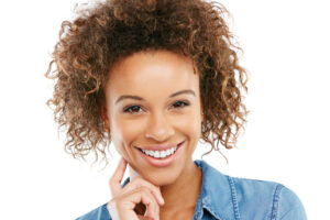 Smiling woman with lovely white teeth.